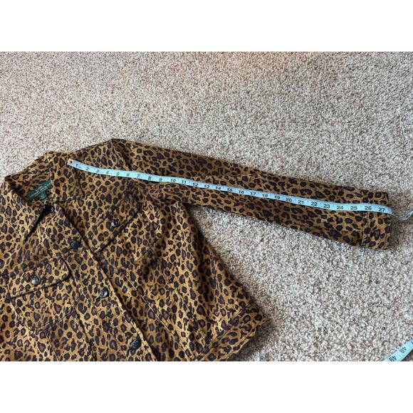 LAUREN JEANS CO, RALPH LAUREN Leopard/Cheetah Print Demin/Jean jacket, women's M - Picture 6 of 9